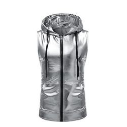 Disco Anni '80 Metallico Lucido Mascherata Gilet Disco Costume Per uomo Mascherata Festa / Sera Addio al Nubilato Parata dell'Orgoglio Adulti Gilet