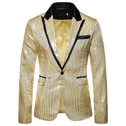 Disco Anni '80 Completi Blazer Blazer con Colletto a Revers Risvolto a punta Normale Disco Paillettes Costume Per uomo Halloween Mascherata Feste Club Parata dell'Orgoglio Adulti Cappotto