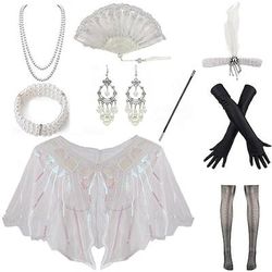 Anni Ruggenti Anni 1920 Retrò Vintage Set di accessori Sciarpe da flapper Il grande Gatsby Invitato al matrimonio Paillettes Paillettes Costume Per donna Halloween Carnevale Mascherata Carnevale