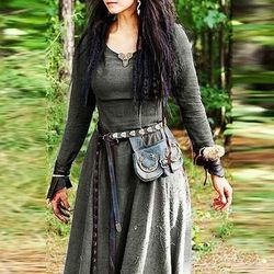 Retrò Vintage Medievale Rinascimento Vestito Costume Cosplay Abito Tunica Vichingo Ranger Elfico Costume Per donna Celtico Vichingo Halloween Carnevale Mascherata Halloween Performance LARP Adulti