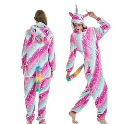 Costume da band di animali Pigiama Kigurumi Costume di fantasia Pigiami e camicie da notte Fantasia animale Unicorno Cartone animato Caldo Costume Divertente Comodo Bambini Adulti Unisex Uomini e
