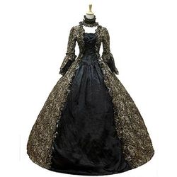 Rococò Vittoriano Rinascimento Lunghezza al pavimento Vestito Costume da festa Mascherata Taglie Forti Normale A palloncino Manica del polsino svasato Principessa Pizzo Tela Vintage Abito da ballo