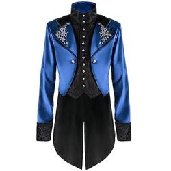 Capotto Medievale Retro Vintage Punk e Gotico Masquerade Cappotto da Codino Principe Nobile Abbigliamento Elegante Uomo ebenezer Scrooge Elfo Reale Steampunk Carnevale Masquerade Festa Sera Cappotto