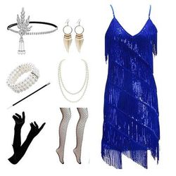 Anni Ruggenti Anni 1920 Mini Abito Flapper Abiti Costume da festa Senza maniche Il grande Gatsby Invitato al matrimonio Frangia con nappe Tinta unica Nappa Scollo a V Costume Per donna Carnevale
