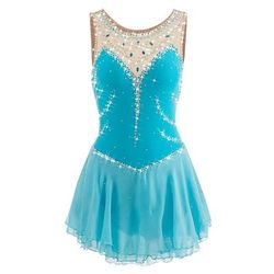 Vestito da pattinaggio artistico Per donna Da ragazza Pattinaggio sul ghiaccio Vestiti Rosa baby Blu egeo Bianco Collage Retato Da allenamento Competizione Vestiti da pattinaggio sul ghiaccio Fatto a