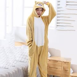 Pigiama Kigurumi Costume di fantasia Costume tutina Fantasia animale Cane Cartone animato Caldo Costume Divertente Comodo Adulti Unisex Uomini e Donne Halloween Carnevale Feste Performance