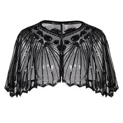 Scialle Retrò Anni Ruggenti Anni 1920 Sciarpe da flapper Normale Il grande Gatsby Charleston Invitato al matrimonio Paillettes Geometrico Linea ad A Capo Costume Per donna Natale Carnevale Capodanno