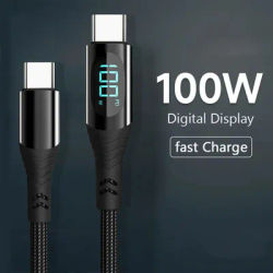 7A 100W Cable Digital Display PD Fast Charging USB Type C to Type C Data Core For iPhone 15 Pro Max Macbook iPad Xiaomi 13 POCO