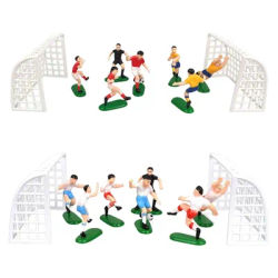 Football Cake Toppers Accessories Players Mini DIY Game Pieces Doll Toy Decor for Kids Baby Shower Football Theme Boys Baking