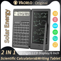 VAORLO 2 IN 1 Foldable Scientific Calculators With 6 Inch Writing Tablet Digital Drawing Pad