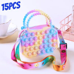 New Pop Purse Silicone Sensory Push Pop Bubble Bag Crossbody Bag Antistress Toys Reliver Autism