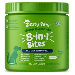 Hemp Chicken Elements 8-in-1 Bites for Dogs, Count of 90, 3.75 IN