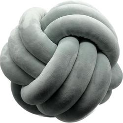 Soft Plush Knott Pillow Ball Cushions by LCM Home Fashions, Inc. in Gray