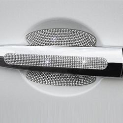 starfire 1/2/4pcs strass adesivi maniglia porta auto - bling accessori per auto adesivi protezione maniglia porta glitter cristallo e decalcomanie antigraffio adesivo auto riflettente sicurezza per