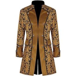 Retrò Vintage Punk Gotico Medievale Costume Cosplay Mantello Smoking Vampiro Gentiluomo Costume Per uomo Costumi da pirata Reale Stile Steampunk Halloween Carnevale Mascherata Festa / Sera Adulti