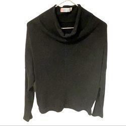 Free People Tops | Free People Medium Black Cowl Neck Thick Ribbed Long Sleeve Top | Color: Black | Size: M