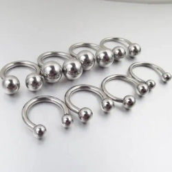 1 Piece Big Stainless Steel BCR Externally Threaded Hoop Horseshoe Nose Circular Barbell Rings Sexy Body Piercing Jewelry
