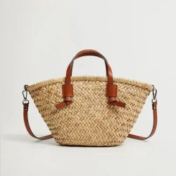 Borse a cesto tessute in vimini Casual borse da donna in Rattan borsa a tracolla in paglia da