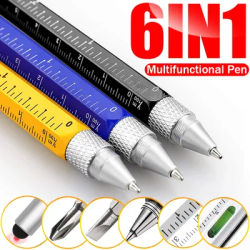 6 in 1 penna Multitool Touch Screen stilo penna capacitiva con cacciavite righello Levelgauge matita
