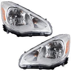 2018 Mitsubishi Mirage G4 Driver and Passenger Side Headlights, With Bulbs, Halogen, CAPA Certified
