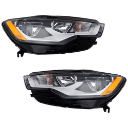 2018 Audi S6 Driver and Passenger Side Headlights, with Bulbs, Halogen, CAPA Certified