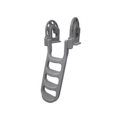 Dock Edge Stand-Off Flip-Up Polyethylene Roto Molded 4-Step Dock Ladder - Grey 2084-F
