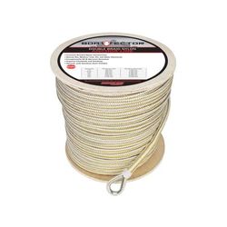 Extreme Max 3006.227 Boattector Premium Double Braid Nylon Anchor Line With Thimble - 1/2in White & Gold 3006.227