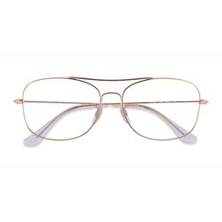 Unisex s aviator Rose Gold Metal Prescription eyeglasses - Eyebuydirect s Ray-Ban RB6499