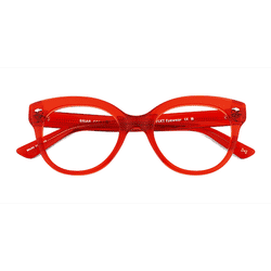 Female s horn Crystal Red Acetate,Eco Friendly Prescription eyeglasses - Eyebuydirect s Briar