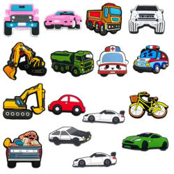 1 pz Cute Cartoon Car Series fai da te ambulanza ciondoli per scarpe decorare accessori bambini