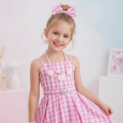 Bambola Vestito Costume Cosplay Guanti Retrò Vintage Rosa Acceso for Ragazze Bambini Giornata universale dell'infanzia Mascherata Settimana del libro