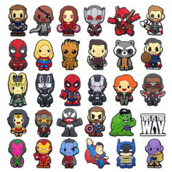 1 pz Marvel Superhero PVC scarpe Charms simpatico cartone animato sandali fai da te accessori per