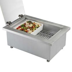 Tablecraft CW8002LBRATCL 18 1/8" Portable Cold Well w/ 1 Pan Capacity, Ice Cooled, Silver