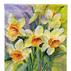 Caroline's Treasures 28 x 40 in. Polyester Daffodils by Maureen Bonfield Flag Canvas House Size 2-Sided Heavyweight