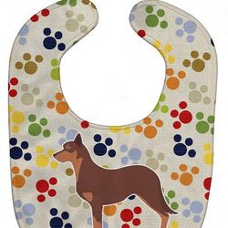 Caroline's Treasures Australian Kelpie Dog Pawprints Baby Bib