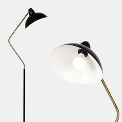 Brightech Swoop LED Floor Lamp with Adjustable Downlight Lamp Head - Black