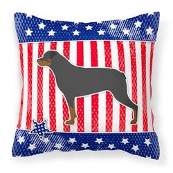 Caroline's Treasures USA Patriotic Rottweiler Fabric Decorative Pillow - 18 X 18 IN