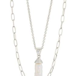 Sterling Forever Nerissa Layered Necklace - Grey