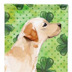 Caroline's Treasures 28 x 40 in. Polyester Yellow Labrador 2 St. Patrick's Flag Canvas House Size 2-Sided Heavyweight