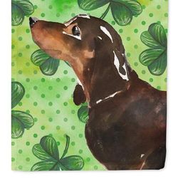 Caroline's Treasures 11 x 15 1/2 in. Polyester Black and Tan Dachshund St. Patrick's Garden Flag 2-Sided 2-Ply