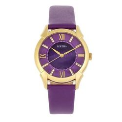 Bertha Watches Bertha Ida Mother-of-Pearl Leather-Band Watch - Purple