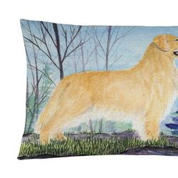 Caroline's Treasures 12 in x 16 in Outdoor Throw Pillow Golden Retriever Canvas Fabric Decorative Pillow