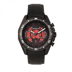Morphic Watches Morphic M66 Series Skeleton Dial Leather-Band Watch w/ Day/Date - Black