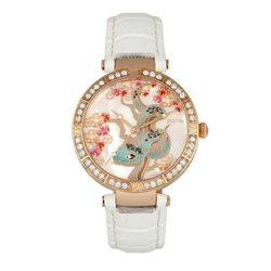 Bertha Watches Bertha Mia Mother-Of-Pearl Leather-Band Watch - White