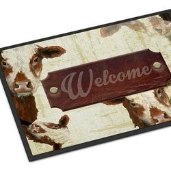 Caroline's Treasures 24 in x 36 in Welcome cow Door Mat Indoor/Outdoor