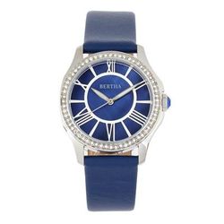 Bertha Watches Donna Mother Of Pearl Leather-Band Watch - Blue