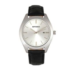 Breed Watches Breed Louis Leather-Band Watch w/Date - Grey