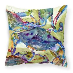 Caroline's Treasures Blue Crab All Over Fabric Decorative Pillow - 18 X 18 IN