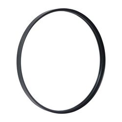 Merrick Lane Monaco Round Deep Frame Accent Mirror Round Metal Framed Wall Mount Mirror - Black - 30"