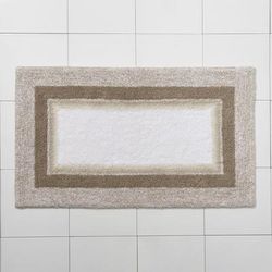Wide Width Amore Ombre Bath Rug by BrylaneHome in Champagne (Size 17" W 24" L)